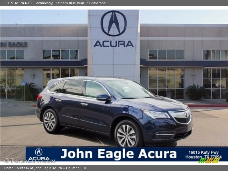Fathom Blue Pearl / Graystone 2015 Acura MDX Technology