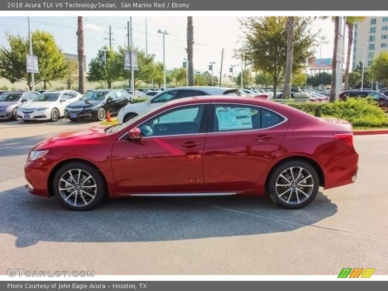San Marino Red / Ebony 2018 Acura TLX V6 Technology Sedan