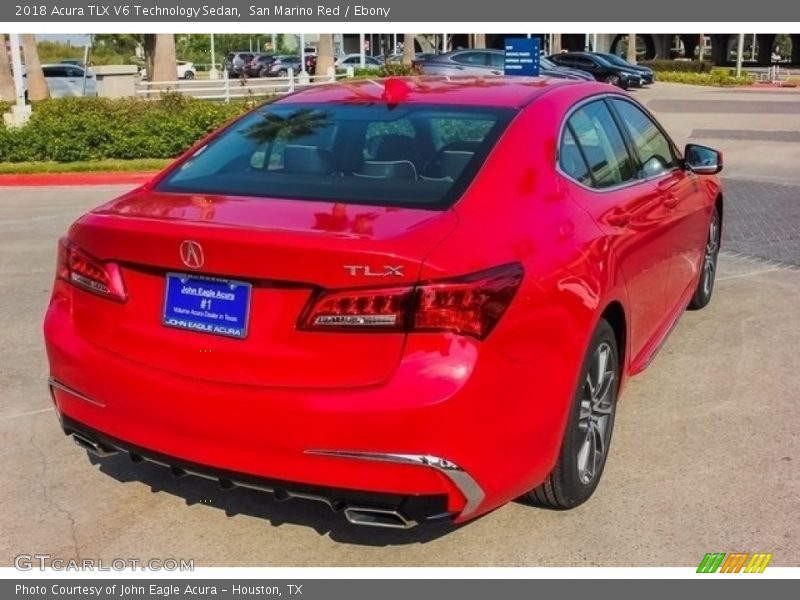 San Marino Red / Ebony 2018 Acura TLX V6 Technology Sedan