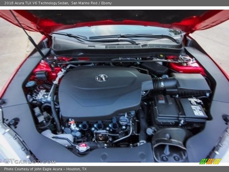 San Marino Red / Ebony 2018 Acura TLX V6 Technology Sedan