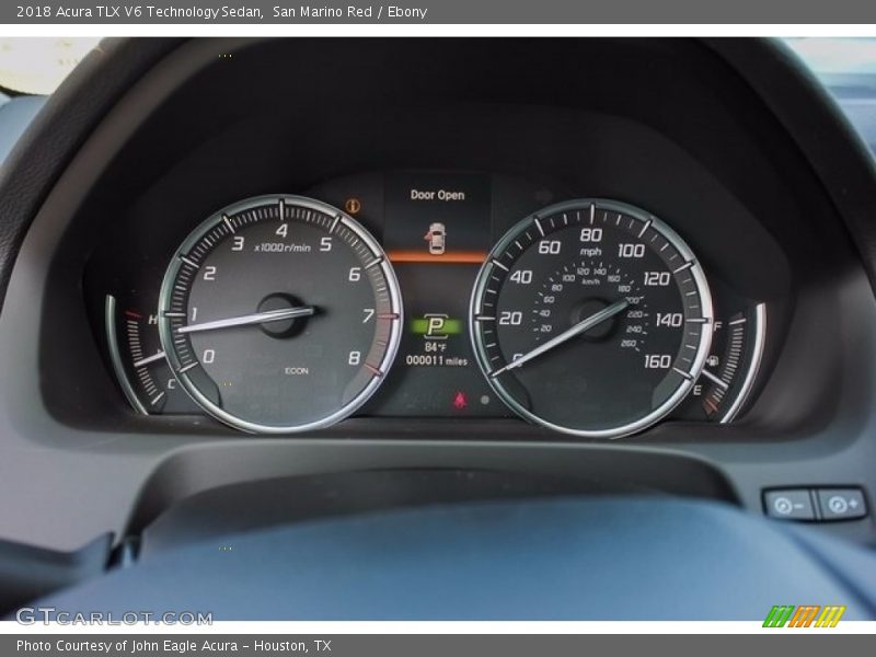 San Marino Red / Ebony 2018 Acura TLX V6 Technology Sedan