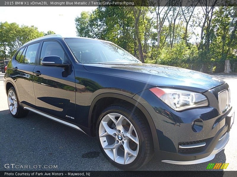 Midnight Blue Metallic / Terra/Grey-Petrol Piping 2015 BMW X1 xDrive28i
