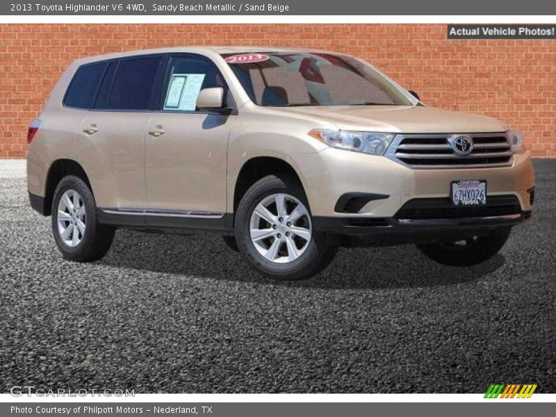Sandy Beach Metallic / Sand Beige 2013 Toyota Highlander V6 4WD
