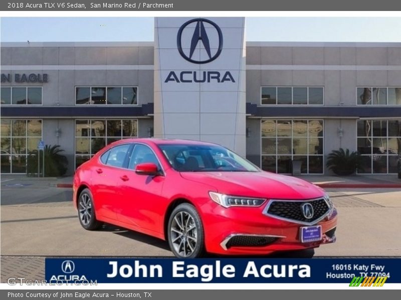 San Marino Red / Parchment 2018 Acura TLX V6 Sedan