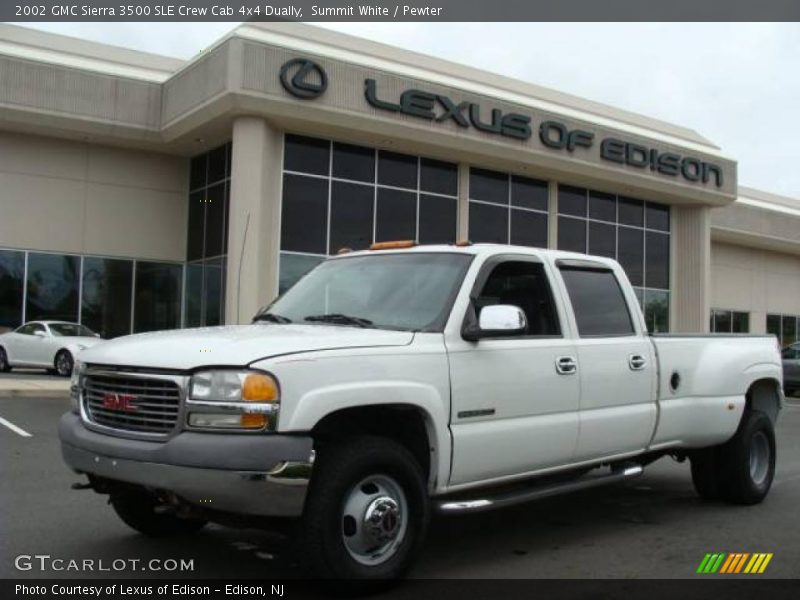Summit White / Pewter 2002 GMC Sierra 3500 SLE Crew Cab 4x4 Dually