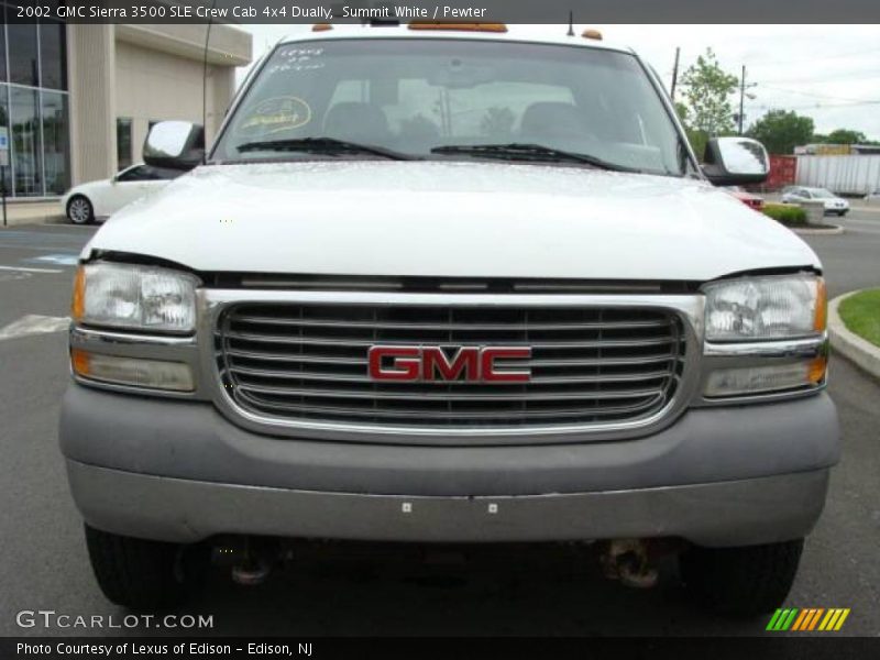 Summit White / Pewter 2002 GMC Sierra 3500 SLE Crew Cab 4x4 Dually