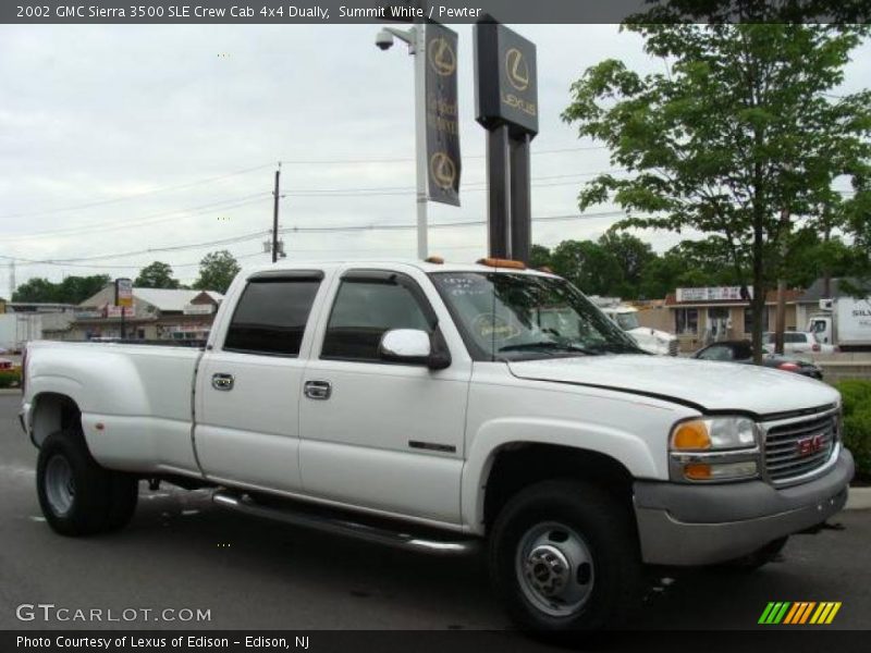 Summit White / Pewter 2002 GMC Sierra 3500 SLE Crew Cab 4x4 Dually