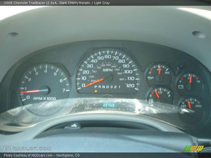 Dark Cherry Metallic / Light Gray 2008 Chevrolet TrailBlazer LS 4x4