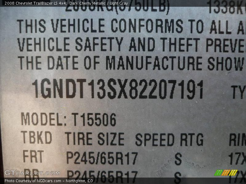 Dark Cherry Metallic / Light Gray 2008 Chevrolet TrailBlazer LS 4x4