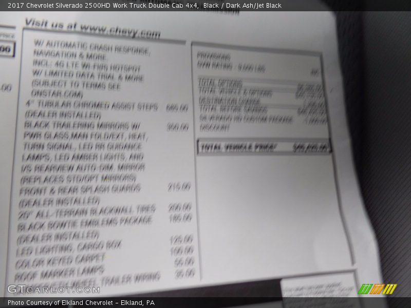 Black / Dark Ash/Jet Black 2017 Chevrolet Silverado 2500HD Work Truck Double Cab 4x4