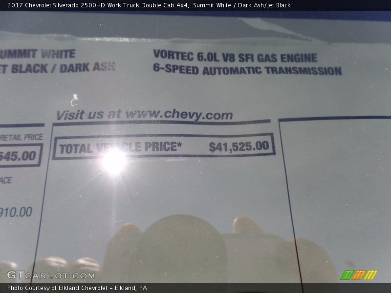 Summit White / Dark Ash/Jet Black 2017 Chevrolet Silverado 2500HD Work Truck Double Cab 4x4