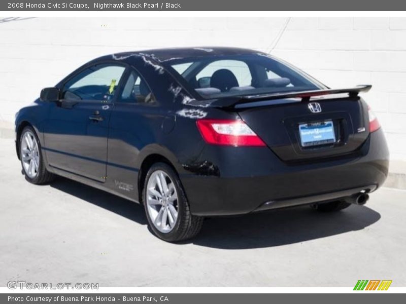 Nighthawk Black Pearl / Black 2008 Honda Civic Si Coupe