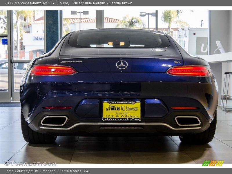 Brilliant Blue Metallic / Saddle Brown 2017 Mercedes-Benz AMG GT Coupe