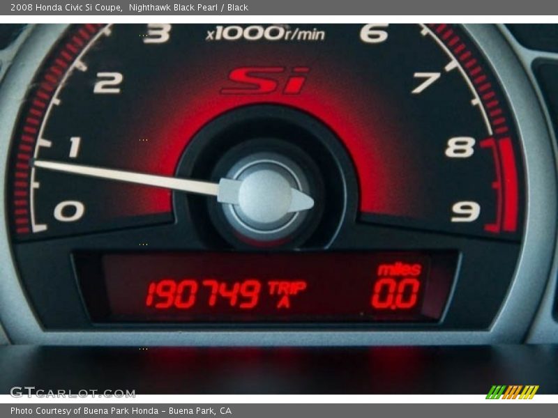 Nighthawk Black Pearl / Black 2008 Honda Civic Si Coupe