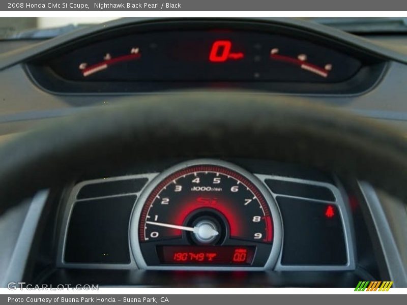 Nighthawk Black Pearl / Black 2008 Honda Civic Si Coupe