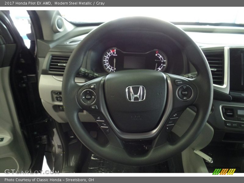 Modern Steel Metallic / Gray 2017 Honda Pilot EX AWD