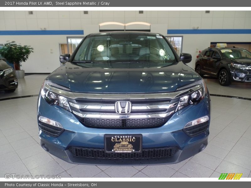 Steel Sapphire Metallic / Gray 2017 Honda Pilot LX AWD