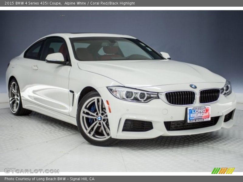 Alpine White / Coral Red/Black Highlight 2015 BMW 4 Series 435i Coupe