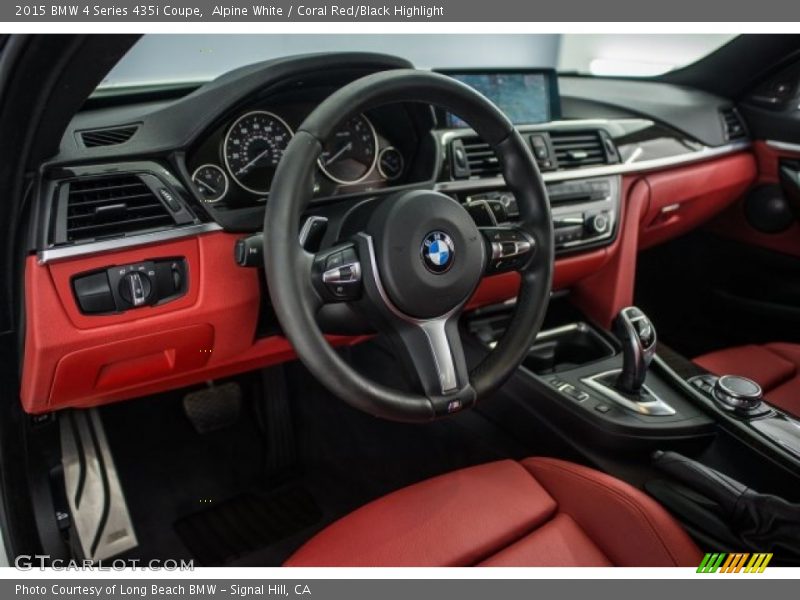 Alpine White / Coral Red/Black Highlight 2015 BMW 4 Series 435i Coupe