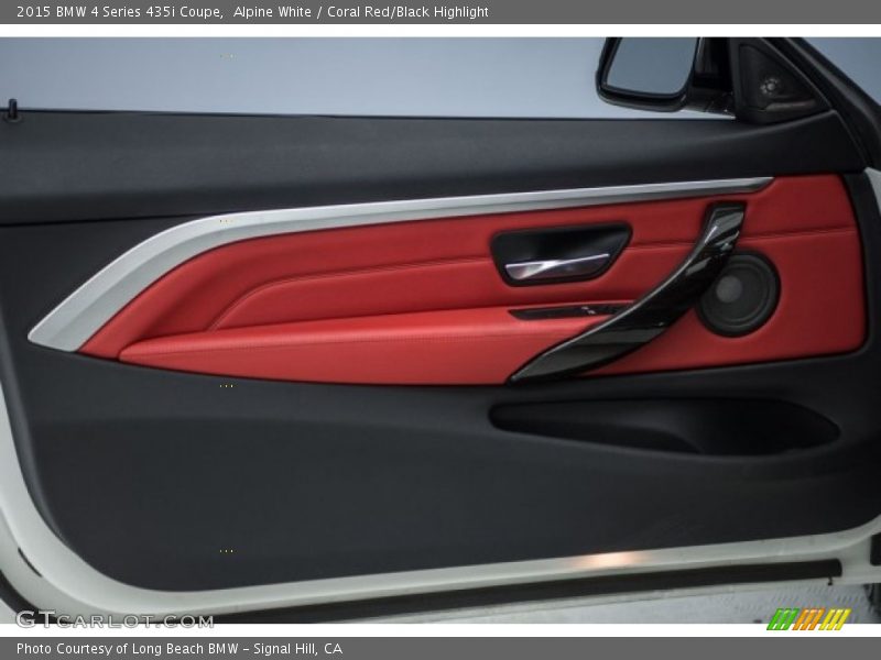 Alpine White / Coral Red/Black Highlight 2015 BMW 4 Series 435i Coupe