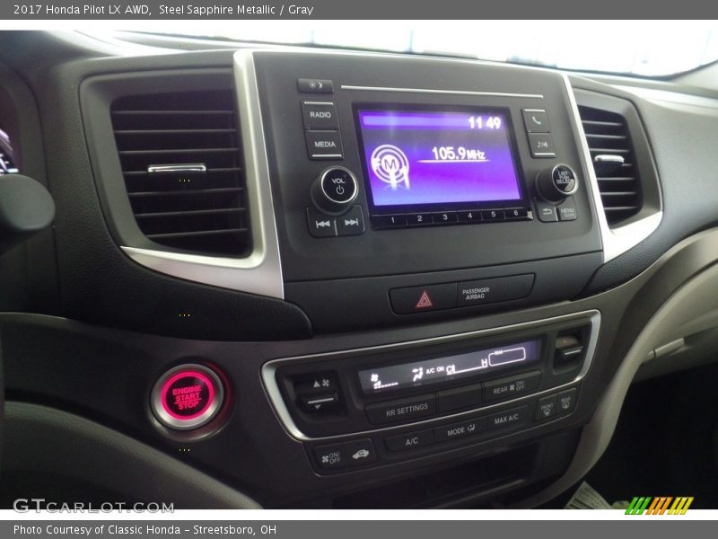 Steel Sapphire Metallic / Gray 2017 Honda Pilot LX AWD