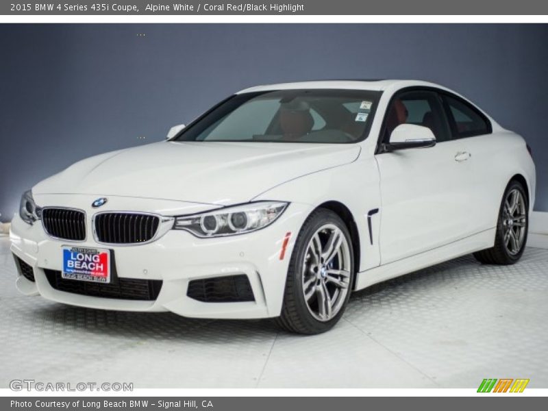 Alpine White / Coral Red/Black Highlight 2015 BMW 4 Series 435i Coupe