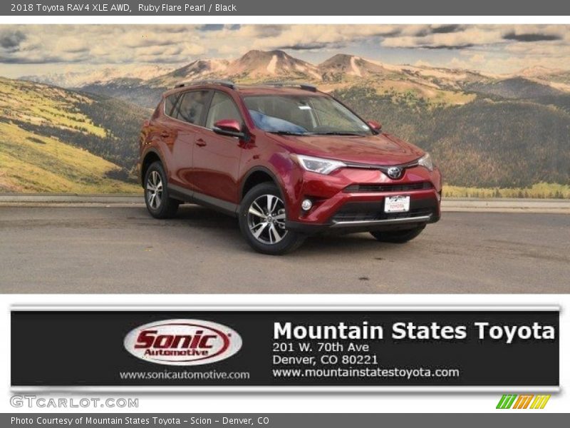 Ruby Flare Pearl / Black 2018 Toyota RAV4 XLE AWD
