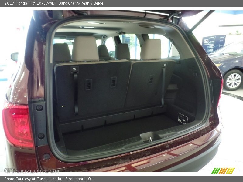 Dark Cherry Pearl / Beige 2017 Honda Pilot EX-L AWD