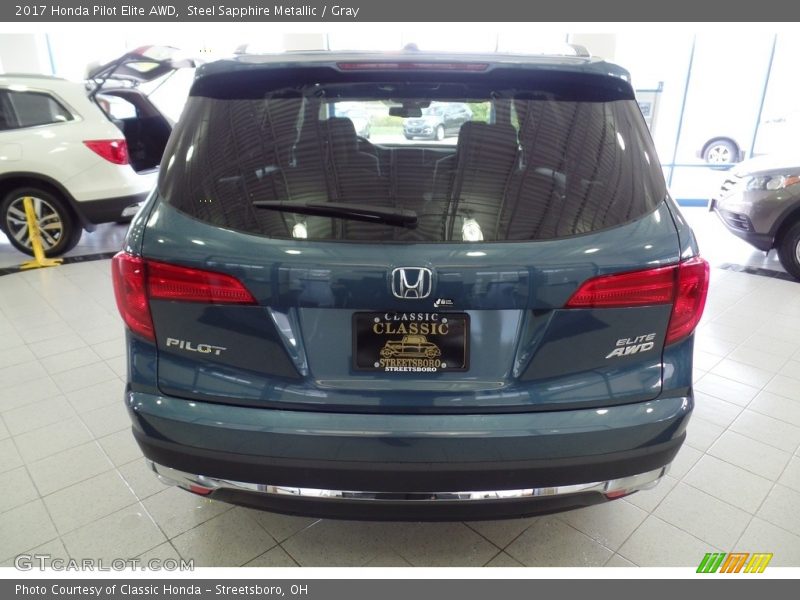 Steel Sapphire Metallic / Gray 2017 Honda Pilot Elite AWD