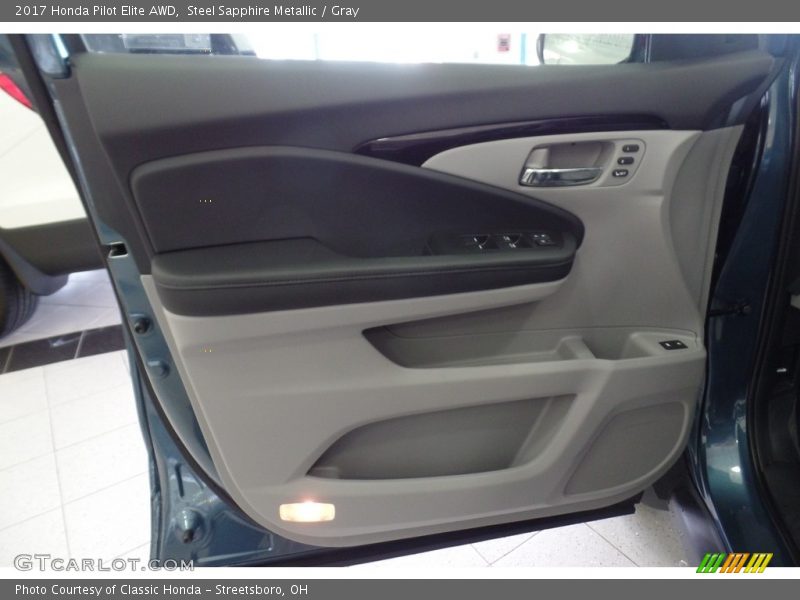 Steel Sapphire Metallic / Gray 2017 Honda Pilot Elite AWD
