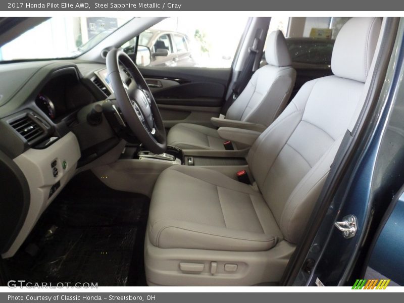 Steel Sapphire Metallic / Gray 2017 Honda Pilot Elite AWD