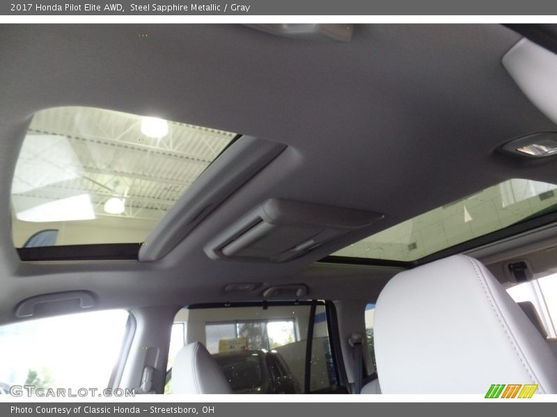 Steel Sapphire Metallic / Gray 2017 Honda Pilot Elite AWD