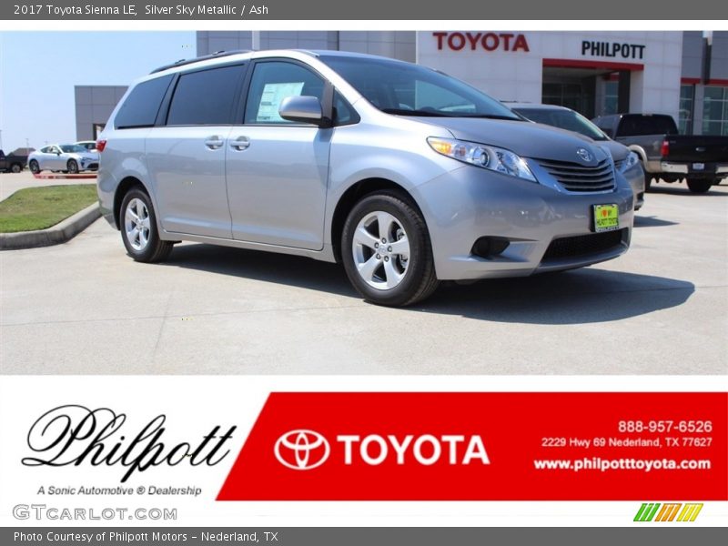 Silver Sky Metallic / Ash 2017 Toyota Sienna LE