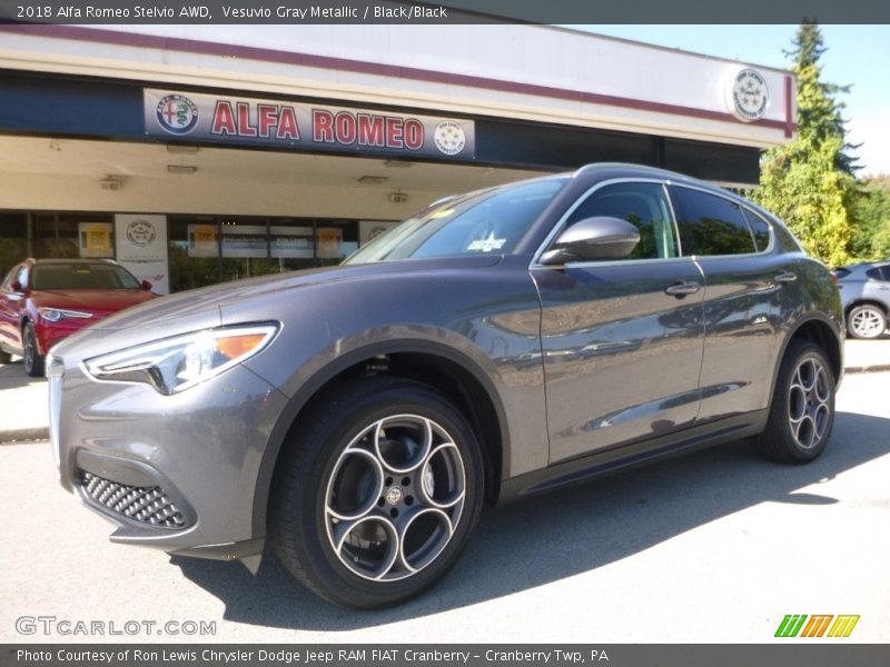 Vesuvio Gray Metallic / Black/Black 2018 Alfa Romeo Stelvio AWD