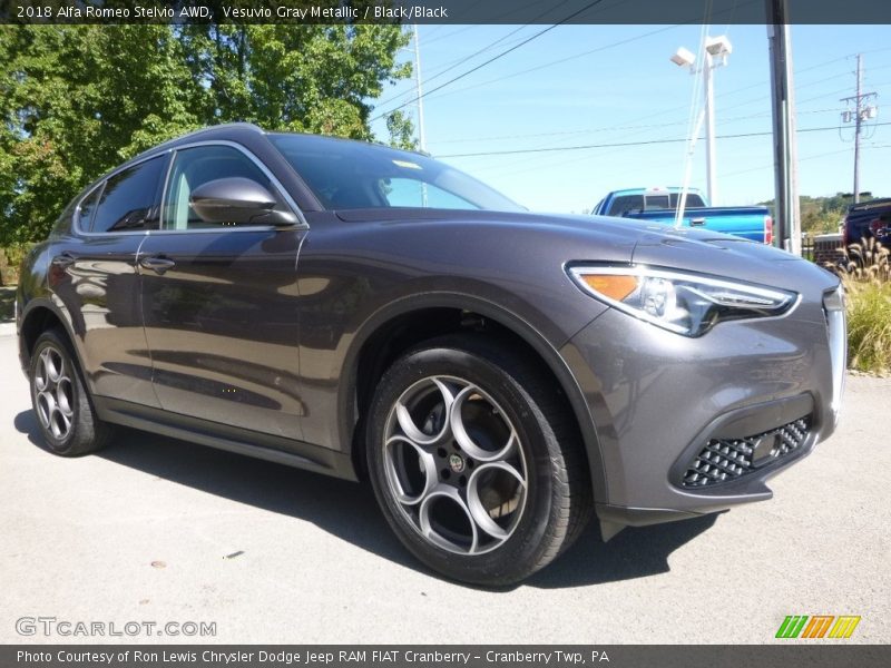 Vesuvio Gray Metallic / Black/Black 2018 Alfa Romeo Stelvio AWD
