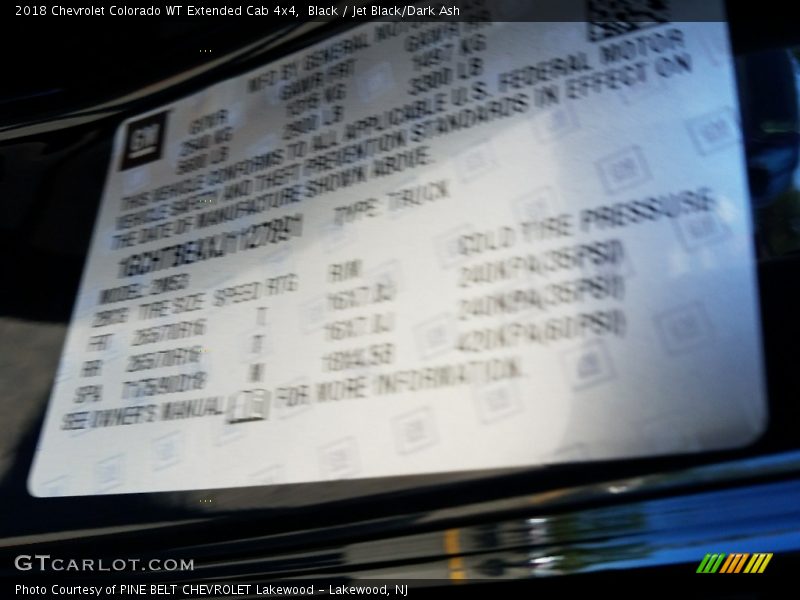 Black / Jet Black/Dark Ash 2018 Chevrolet Colorado WT Extended Cab 4x4