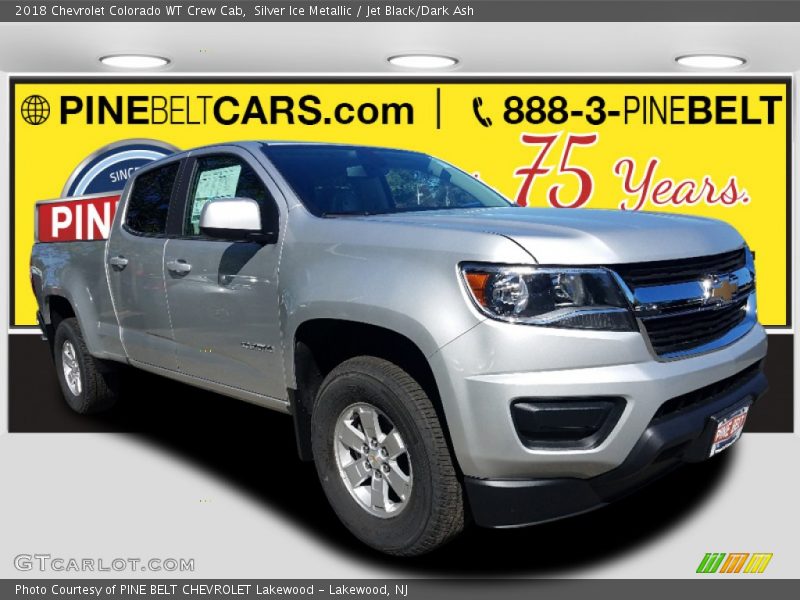 Silver Ice Metallic / Jet Black/Dark Ash 2018 Chevrolet Colorado WT Crew Cab