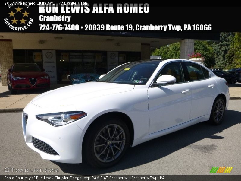 Alfa White / Tan 2017 Alfa Romeo Giulia AWD