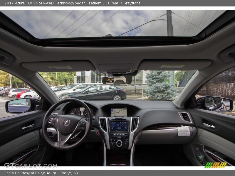 Fathom Blue Pearl / Graystone 2017 Acura TLX V6 SH-AWD Technology Sedan