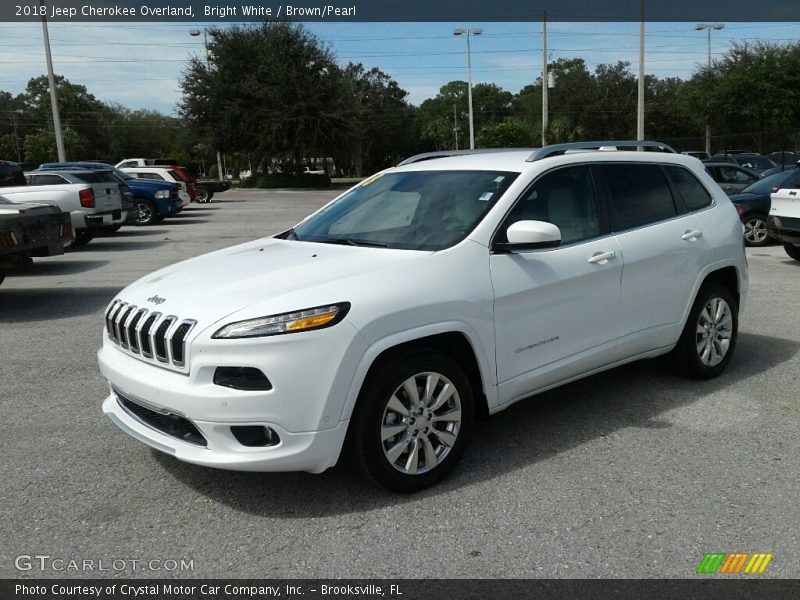Bright White / Brown/Pearl 2018 Jeep Cherokee Overland