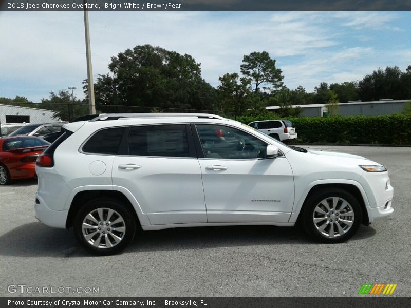 Bright White / Brown/Pearl 2018 Jeep Cherokee Overland