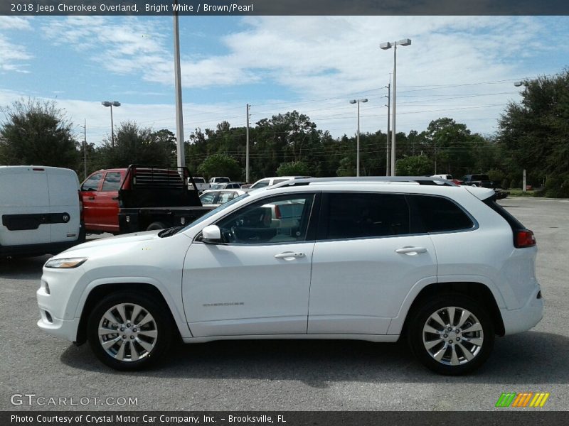 Bright White / Brown/Pearl 2018 Jeep Cherokee Overland