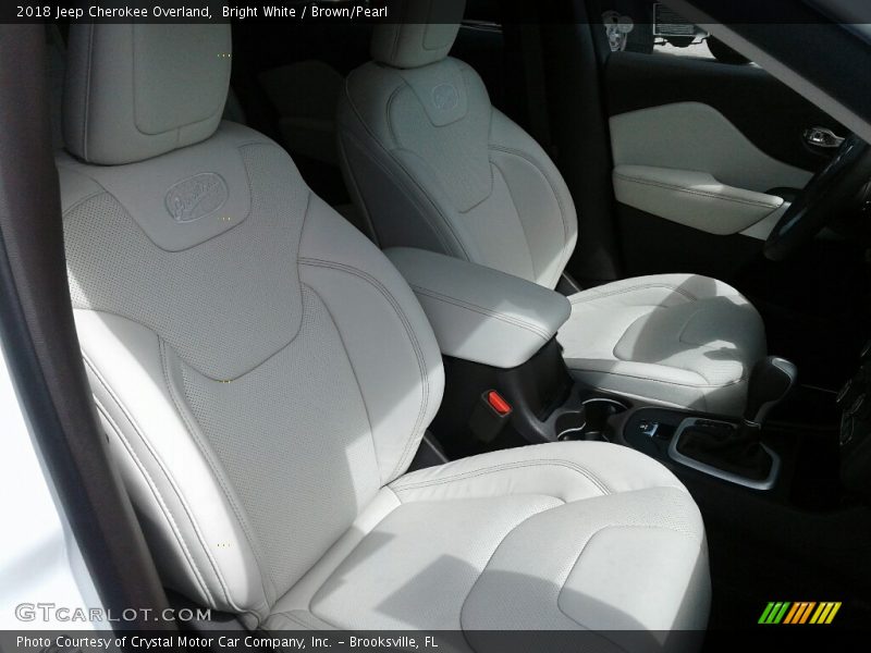 Bright White / Brown/Pearl 2018 Jeep Cherokee Overland