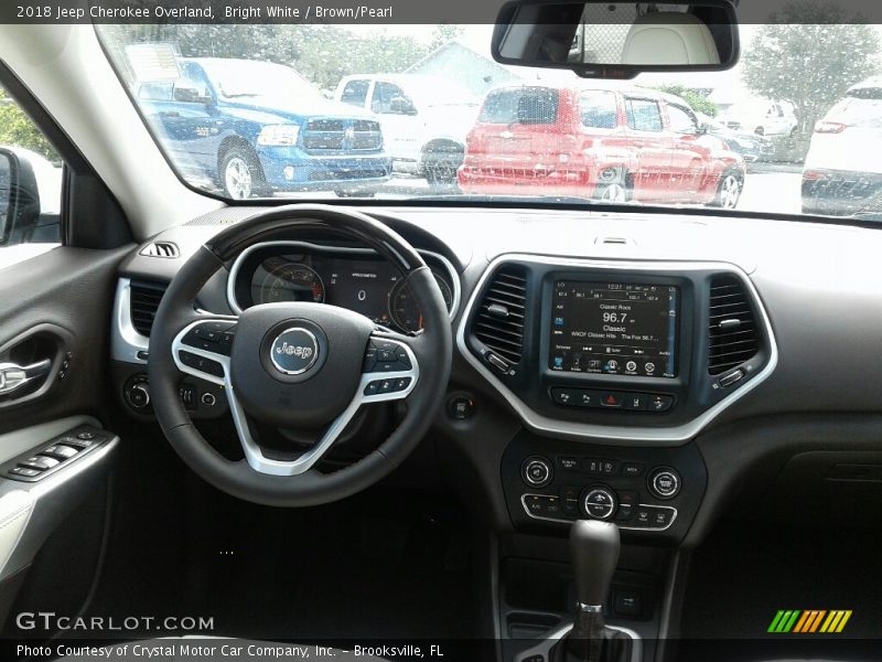 Bright White / Brown/Pearl 2018 Jeep Cherokee Overland