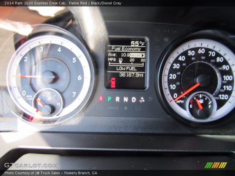 Flame Red / Black/Diesel Gray 2014 Ram 1500 Express Crew Cab
