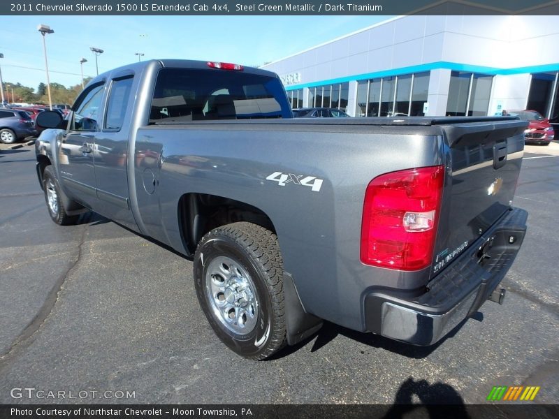 Steel Green Metallic / Dark Titanium 2011 Chevrolet Silverado 1500 LS Extended Cab 4x4