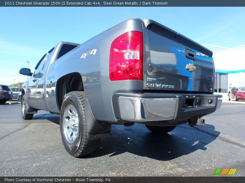 Steel Green Metallic / Dark Titanium 2011 Chevrolet Silverado 1500 LS Extended Cab 4x4