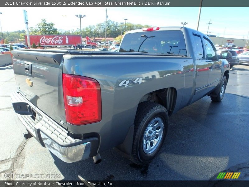 Steel Green Metallic / Dark Titanium 2011 Chevrolet Silverado 1500 LS Extended Cab 4x4