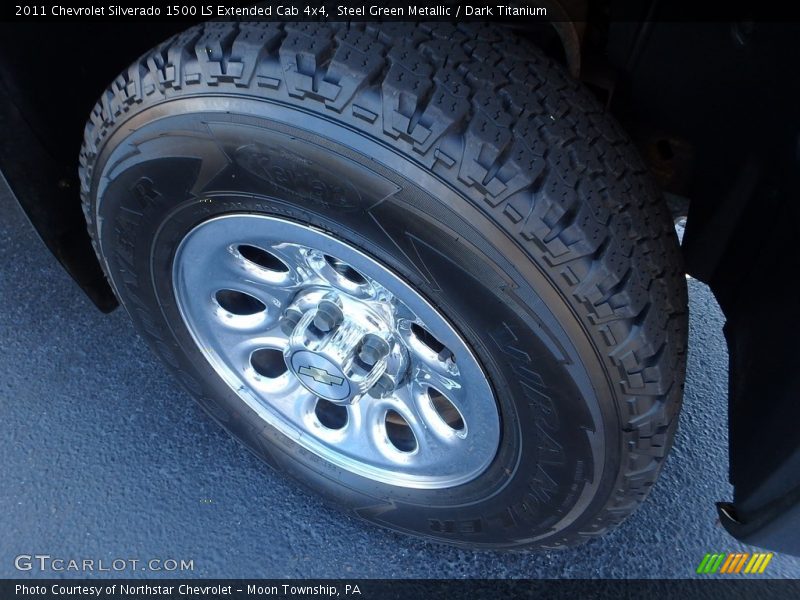 Steel Green Metallic / Dark Titanium 2011 Chevrolet Silverado 1500 LS Extended Cab 4x4