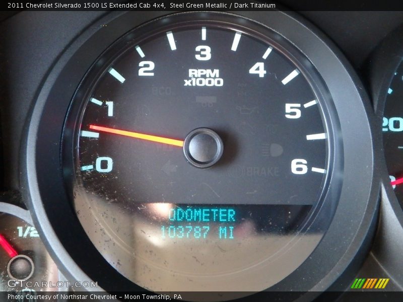 Steel Green Metallic / Dark Titanium 2011 Chevrolet Silverado 1500 LS Extended Cab 4x4